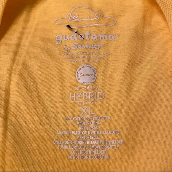 GUDETAMA by SANRIO NWOT Sleeve Graphic T-Shirt in Yellow - Picture 6 of 9